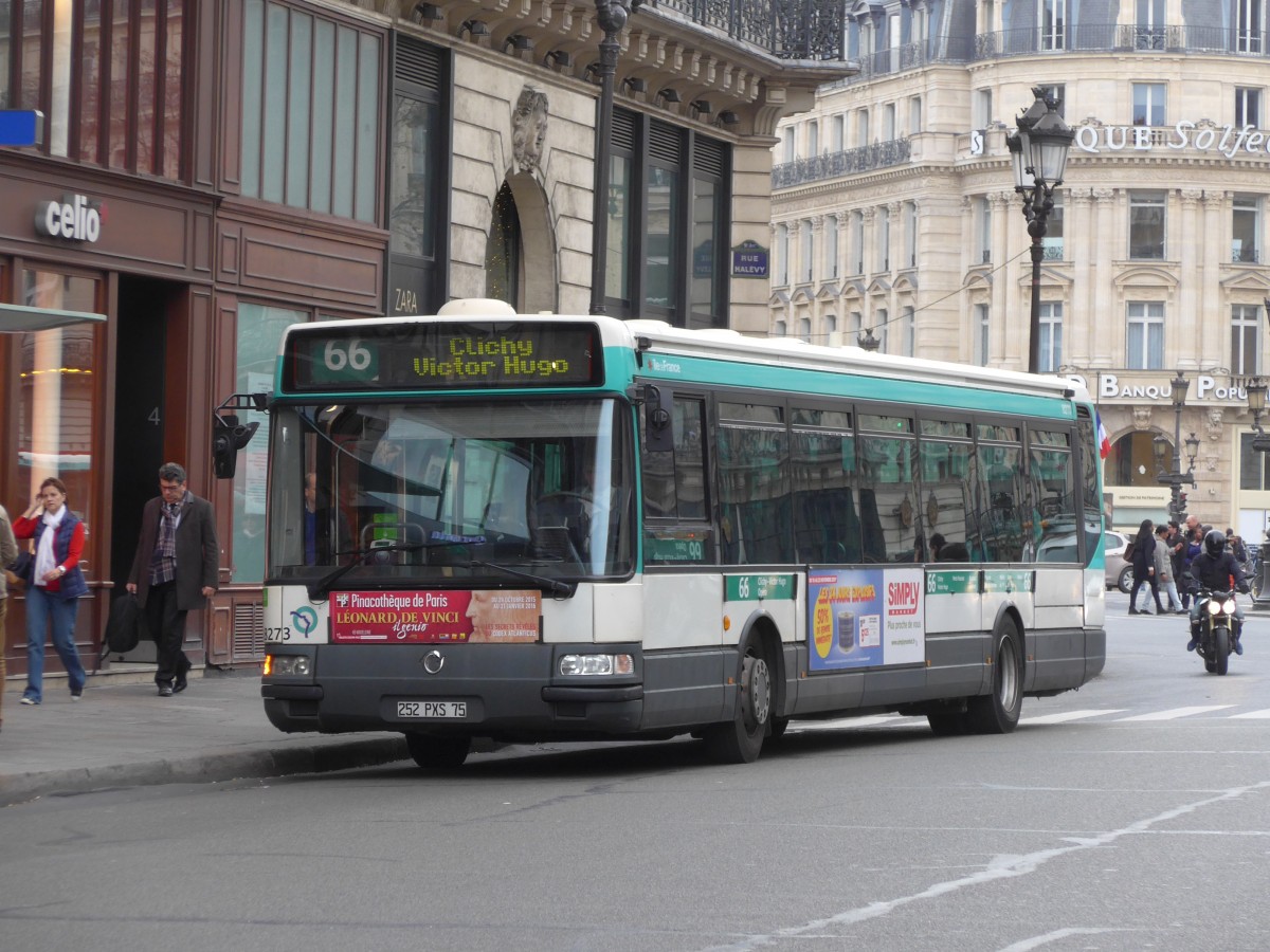 (166'940) - RATP Paris - Nr. 8273/252 PXS 75 - Irisbus am 16. November 2015 in Paris, Opra