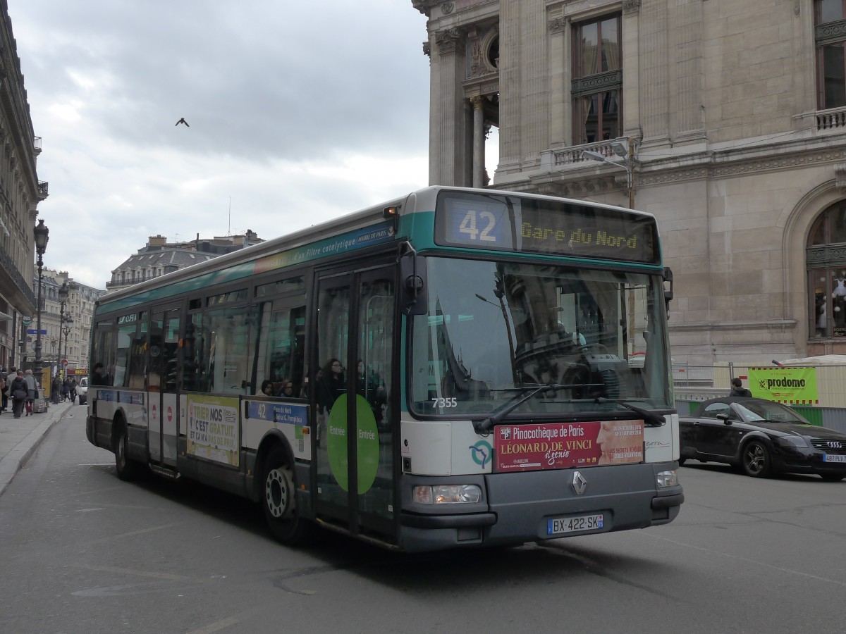 (166'952) - RATP Paris - Nr. 7355/BX 422 SK - Renault am 16. November 2015 in Paris, Opra