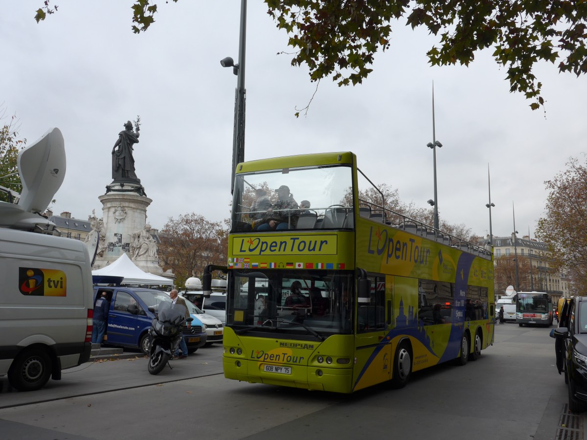 (166'969) - L'Open Tour, Paris - Nr. 23/608 NPY 75 - Neoplan am 16. November 2015 in Paris, Rpublique
