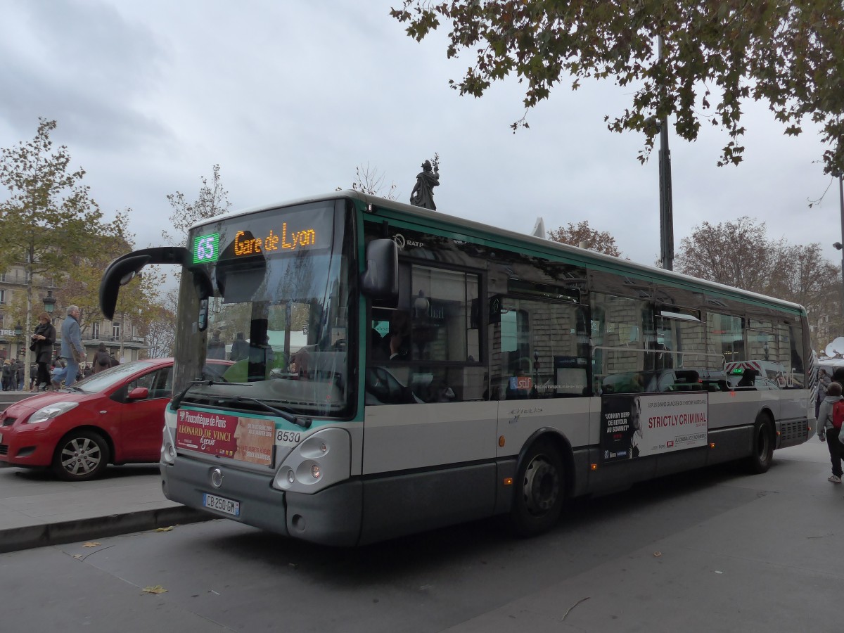(166'974) - RATP Paris - Nr. 8530/CB 250 GM - Irisbus am 16. November 2015 in Paris, Rpublique