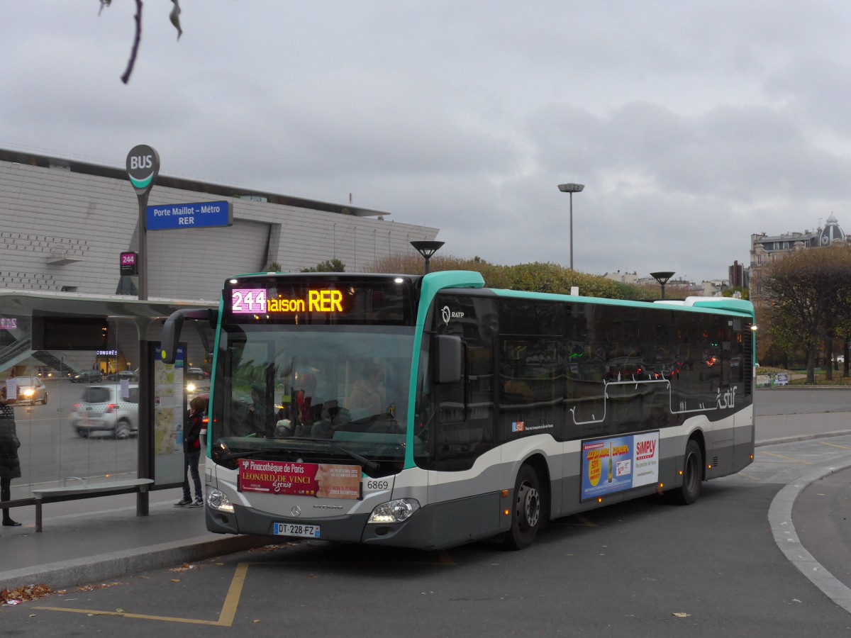 (167'023) - RATP Paris - Nr. 6869/DT 228 FZ - Mercedes am 16. November 2015 in Paris, Porte Maillot