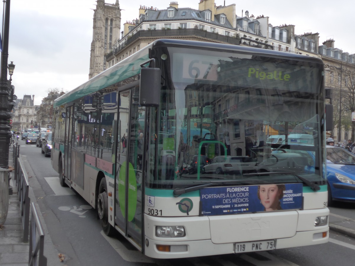 (167'357) - RATP Paris - Nr. 9031/119 PNC 75 - MAN am 18. November 2015 in Paris, Chtelet