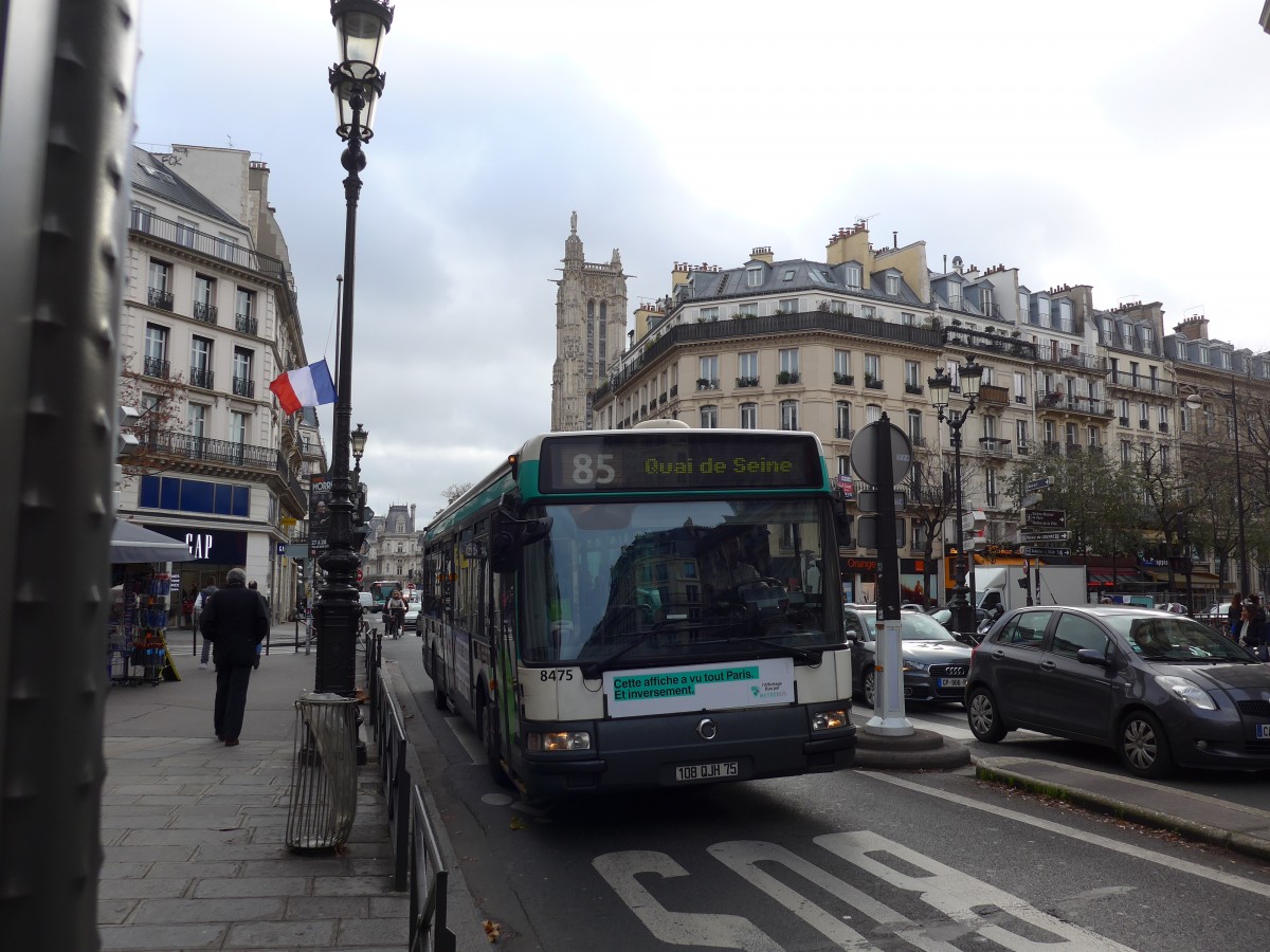 (167'362) - RATP Paris - Nr. 8475/108 QJH 75 - Irisbus am 18. November 2015 in Paris, Chtelet