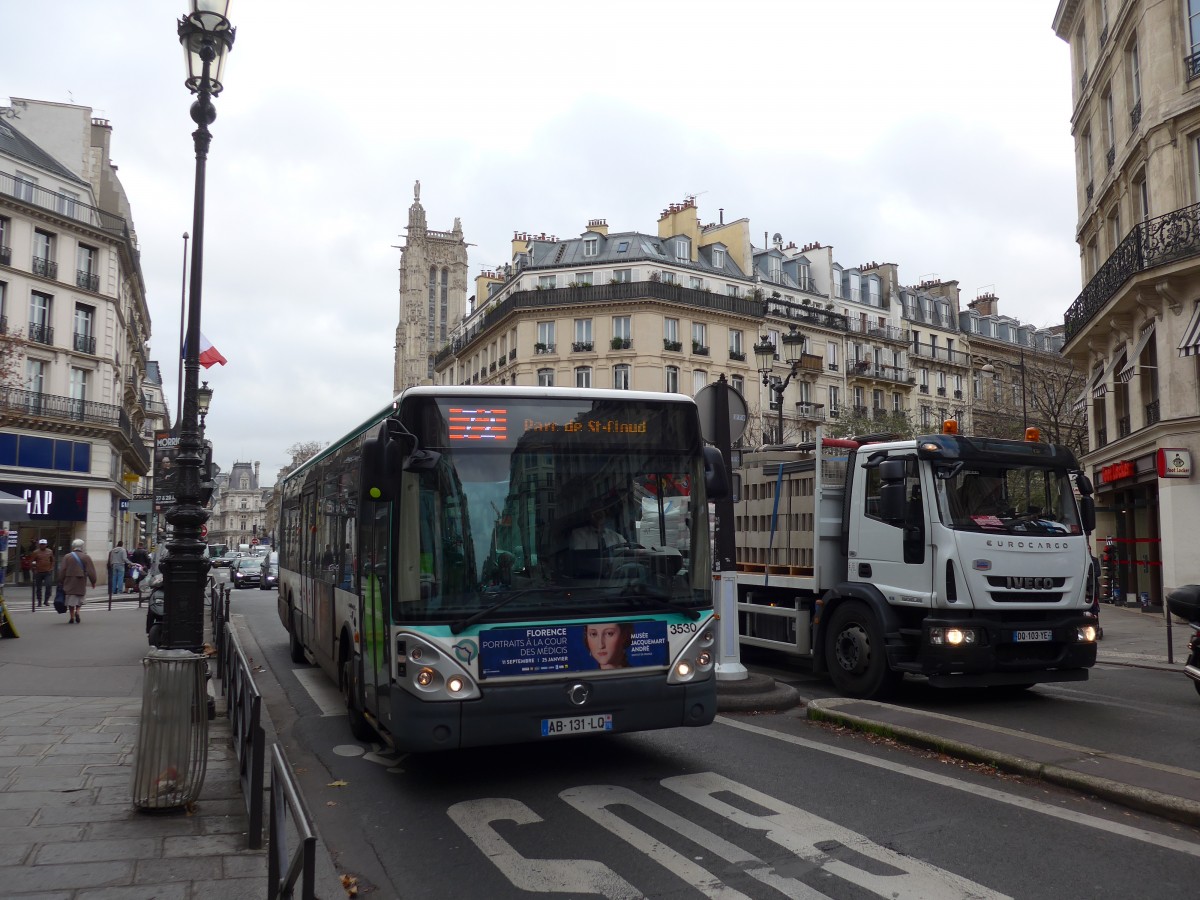(167'372) - RATP Paris - Nr. 3530/AB 131 LQ - Irisbus am 18. November 2015 in Paris, Chtelet