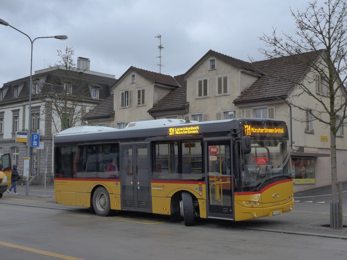 (167'525) - AOT Amriswil - Nr. 22/TG 118'606 - Solaris am 25. November 2015 beim Bahnhof Amriswil