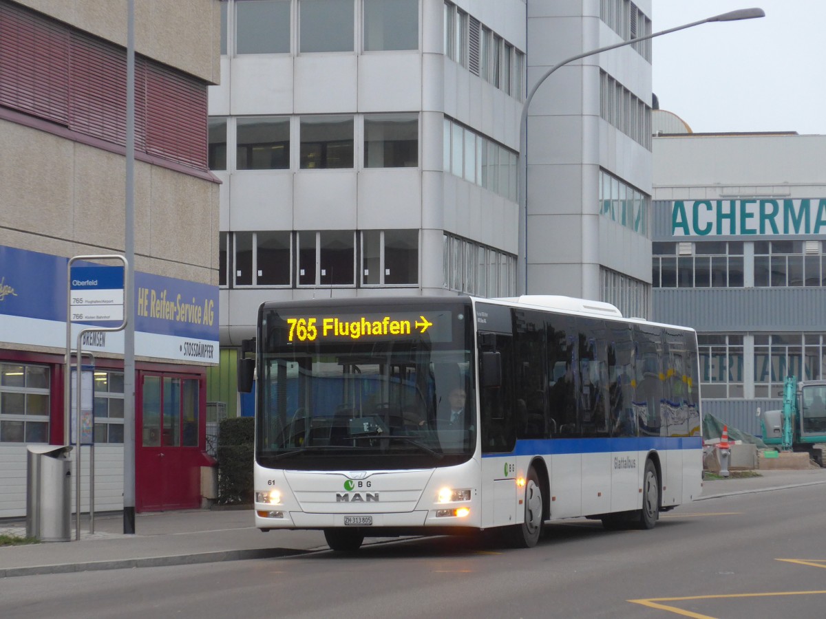 (168'158) - ATE Bus, Effretikon - Nr. 61/ZH 313'805 - MAN am 30. Dezember 2015 in Kloten, Oberfeld