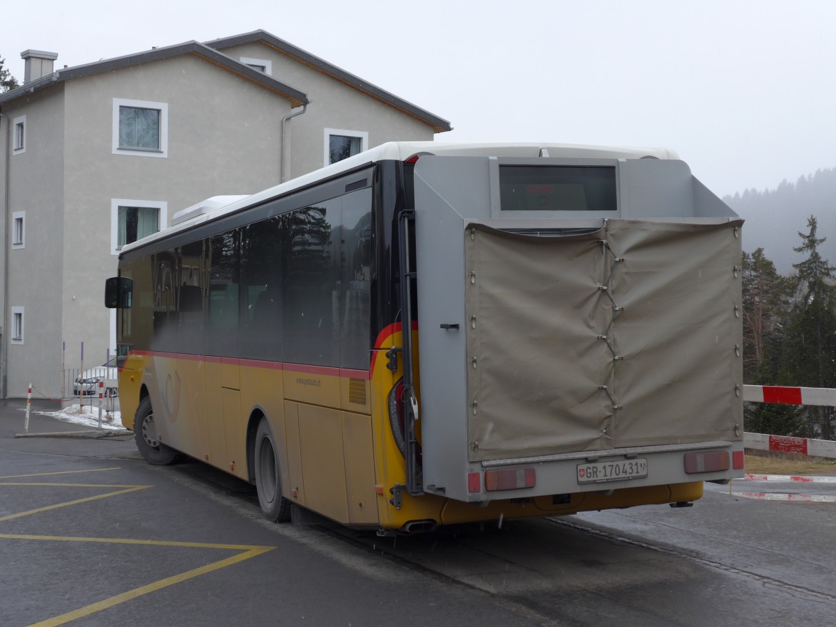 (168'278) - PostAuto Graubnden - GR 170'431 - Iveco am 2. Januar 2016 in Lenzerheide, Voa Principale