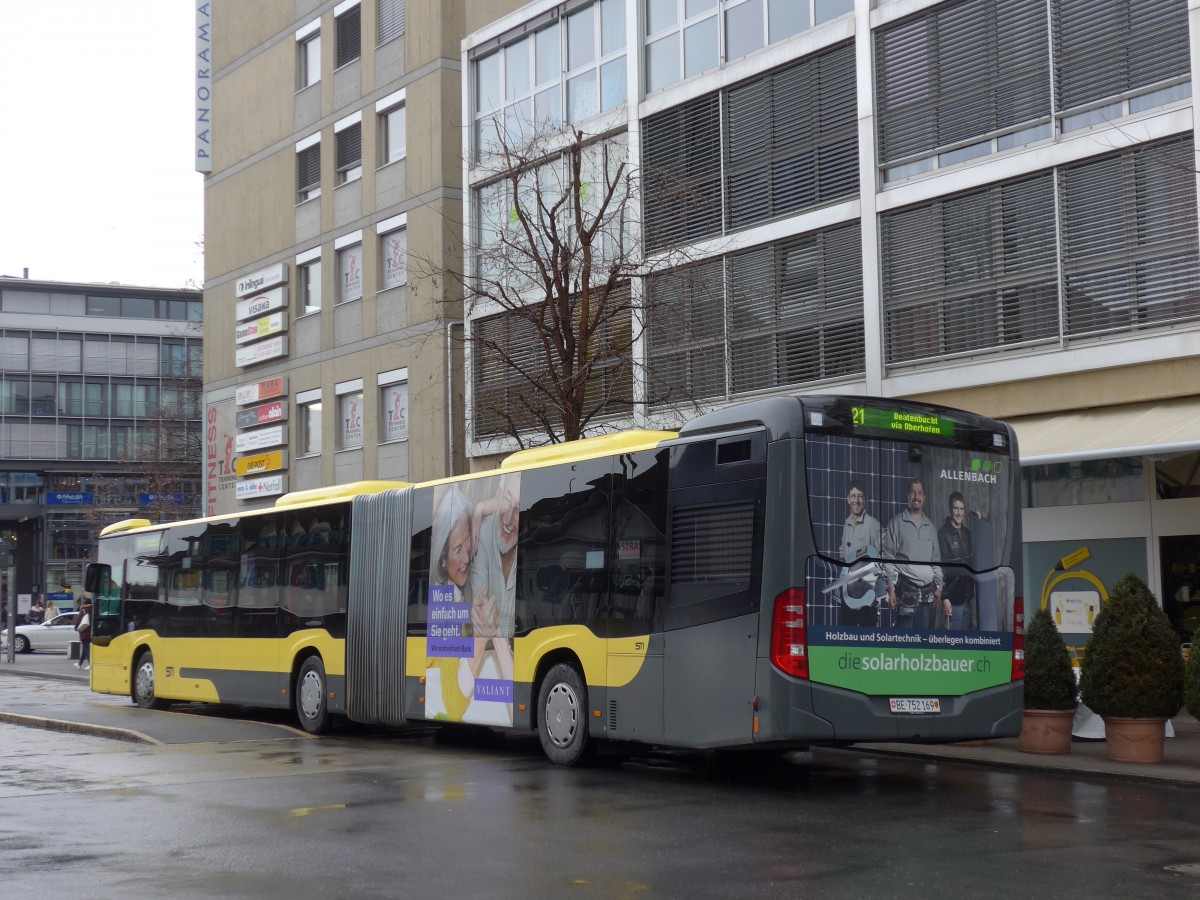 (168'591) - STI Thun - Nr. 169/BE 752'169 - Mercedes am 3. Februar 2016 beim Bahnhof Thun