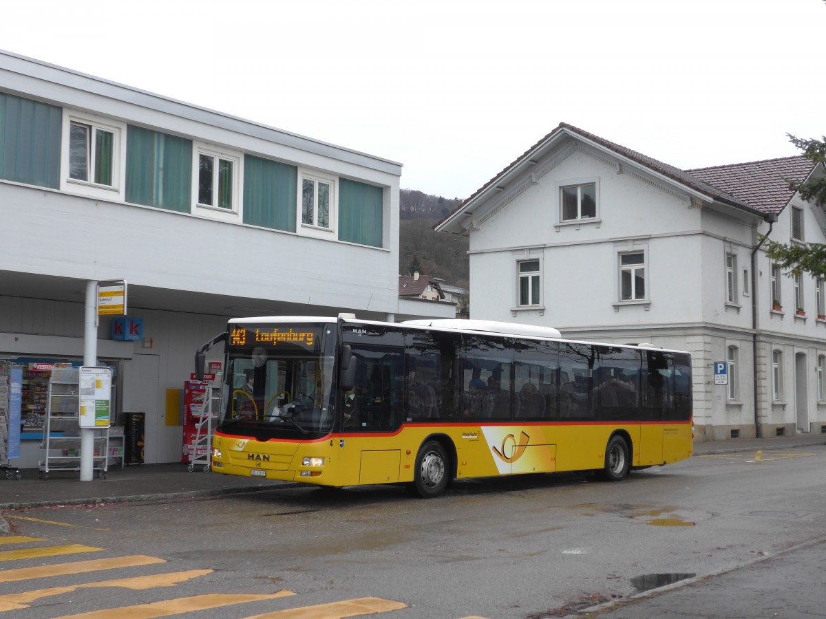 (168'757) - Brndli, Elfingen - Nr. 4/AG 43'119 - MAN am 20. Februar 2016 beim Bahnhof Stein-Sckingen
