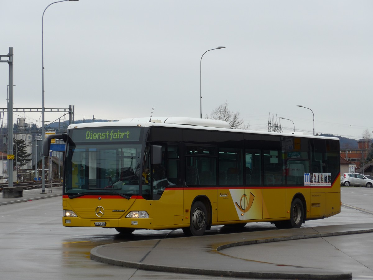 (168'763) - PostAuto Nordschweiz - AG 428'669 - Mercedes (ex BL 6144) am 20. Februar 2016 beim Bahnhof Laufenburg