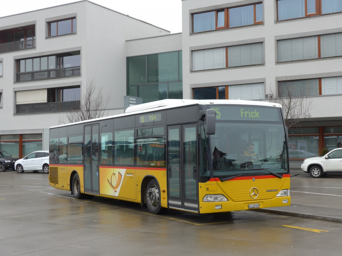 (168'764) - PostAuto Nordschweiz - AG 428'669 - Mercedes (ex BL 6144) am 20. Februar 2016 beim Bahnhof Laufenburg