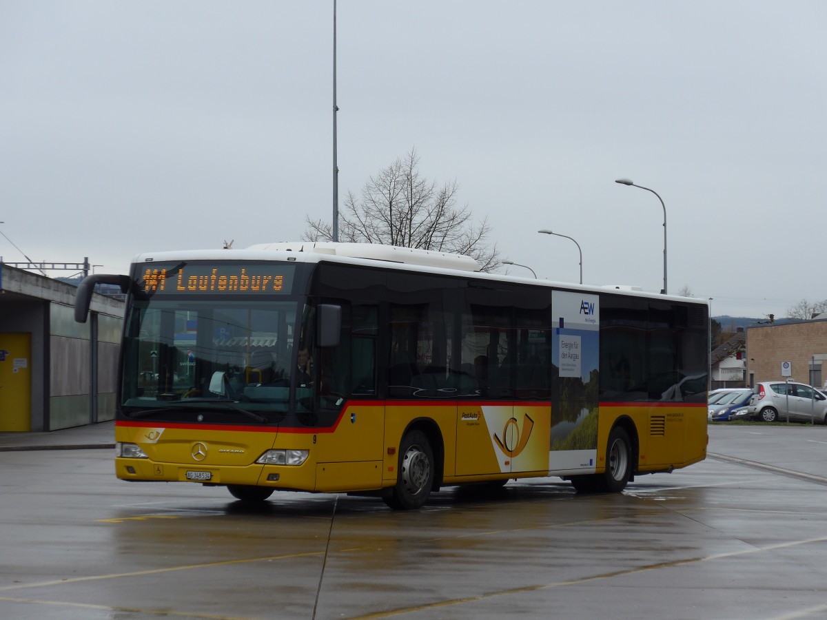 (168'765) - Brndli, Elfingen - Nr. 9/AG 348'534 - Mercedes am 20. Februar 2016 beim Bahnhof Laufenburg