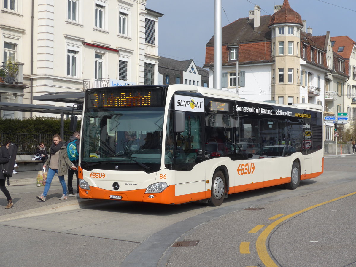(169'401) - BSU Solothurn - Nr. 86/SO 172'086 - Mercedes am 21. Mrz 2016 beim Hauptbahnhof Solothurn