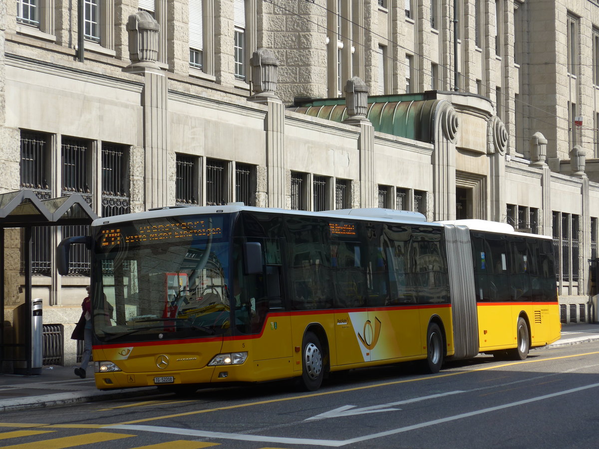 (169'894) - Eurobus, Arbon - Nr. 5/TG 52'208 - Mercedes am 12. April 2016 beim Bahnhof St. Gallen (prov. Haltestelle)
