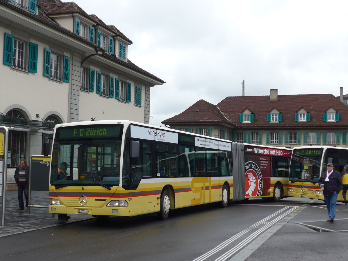 (170'322) - STI Thun - Nr. 108/BE 700'108 - Mercedes am 1. Mai 2016 beim Bahnhof Thun