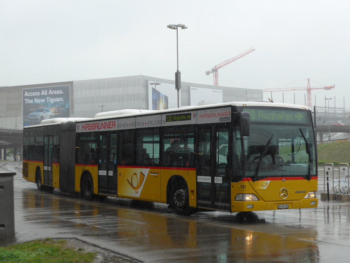 (170'518) - PostAuto Zrich - Nr. 191/ZH 780'780 - Mercedes (ex Nr. 29) am 13. Mai 2016 in Zrich, Flughafen