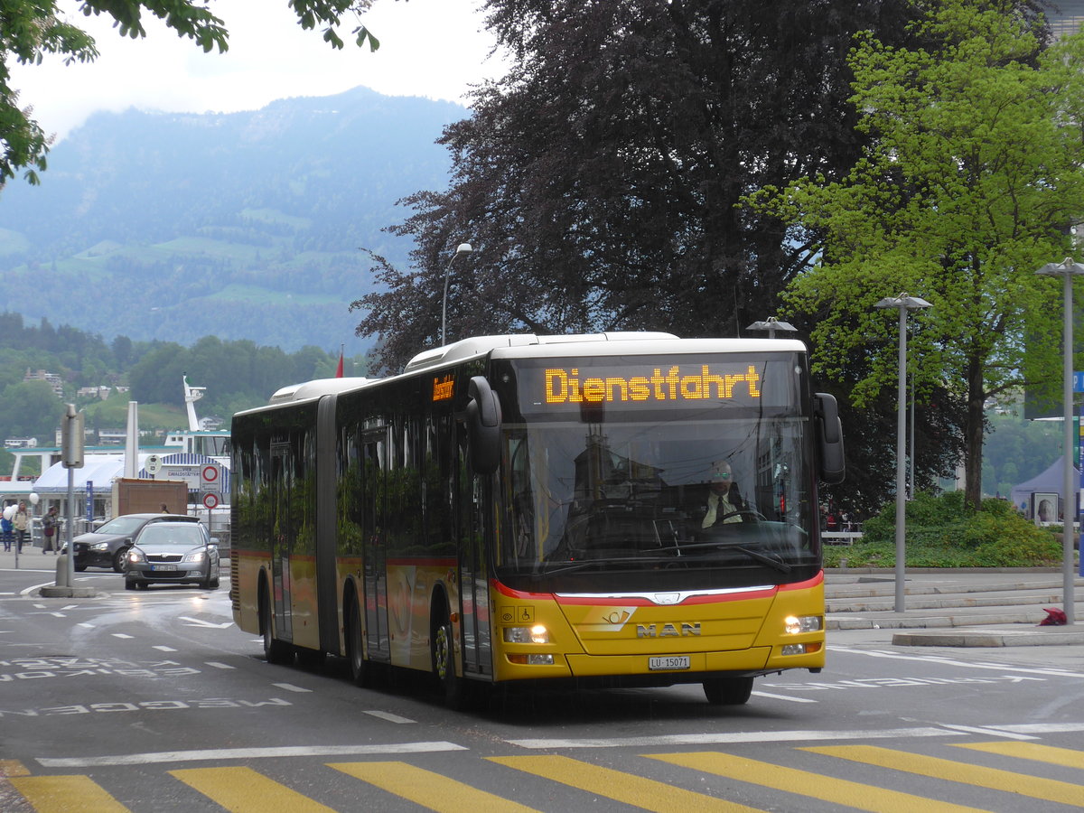 (170'864) - Bucheli, Kriens - Nr. 23/LU 15'071 - MAN am 14. Mai 2016 beim Bahnhof Luzern