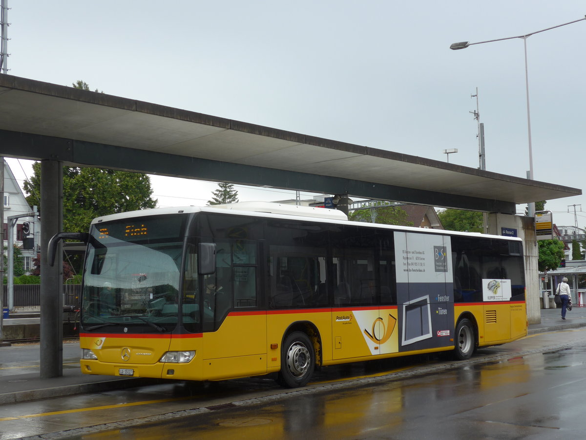(171'637) - SB Trans, Sursee - Nr. 23/LU 15'127 - Mercedes (ex Sidler, Sempach) am 4. Juni 2016 beim Bahnhof Sursee