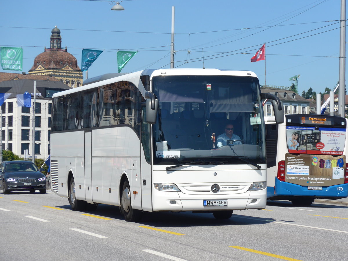 (173'830) - Aus Ungarn - ??? - MWM-466 - Mercedes am 8. August 2016 in Luzern, Bahnhofbrcke