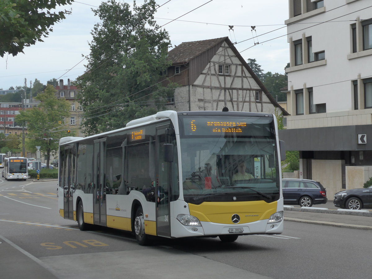 (173'948) - VBSH Schaffhausen - Nr. 34/SH 38'034 - Mercedes am 20. August 2016 beim Bahnhof Schaffhausen