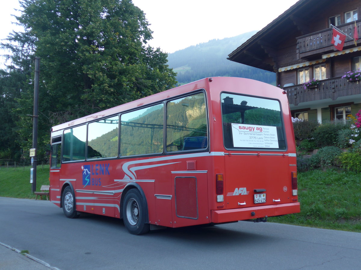 (174'294) - AFA Adelboden - Nr. 50/BE 645'415 - Vetter (ex AVG Grindelwald Nr. 21) am 27. August 2016 beim Bahnhof Lenk