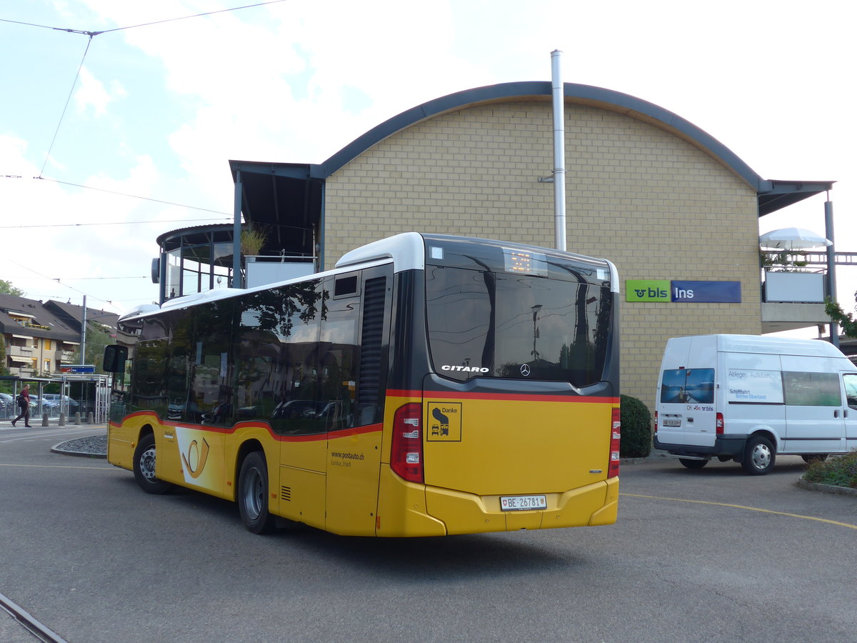 (175'218) - Eurobus, Bern - BE 26'781 - Mercedes am 26. September 2016 beim Bahnhof Ins