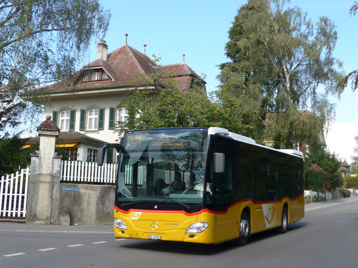 (175'226) - Eurobus, Bern - BE 26'781 - Mercedes am 26. September 2016 in Ins, Bahnhofstrasse
