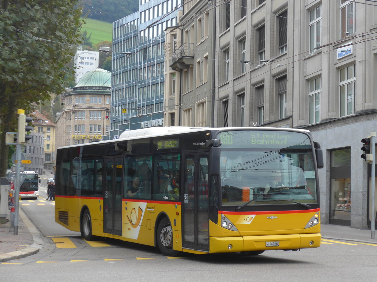 (175'664) - PostAuto Ostschweiz - SG 267'068 - Van Hool am 15. Oktober 2016 beim Bahnhof St. Gallen