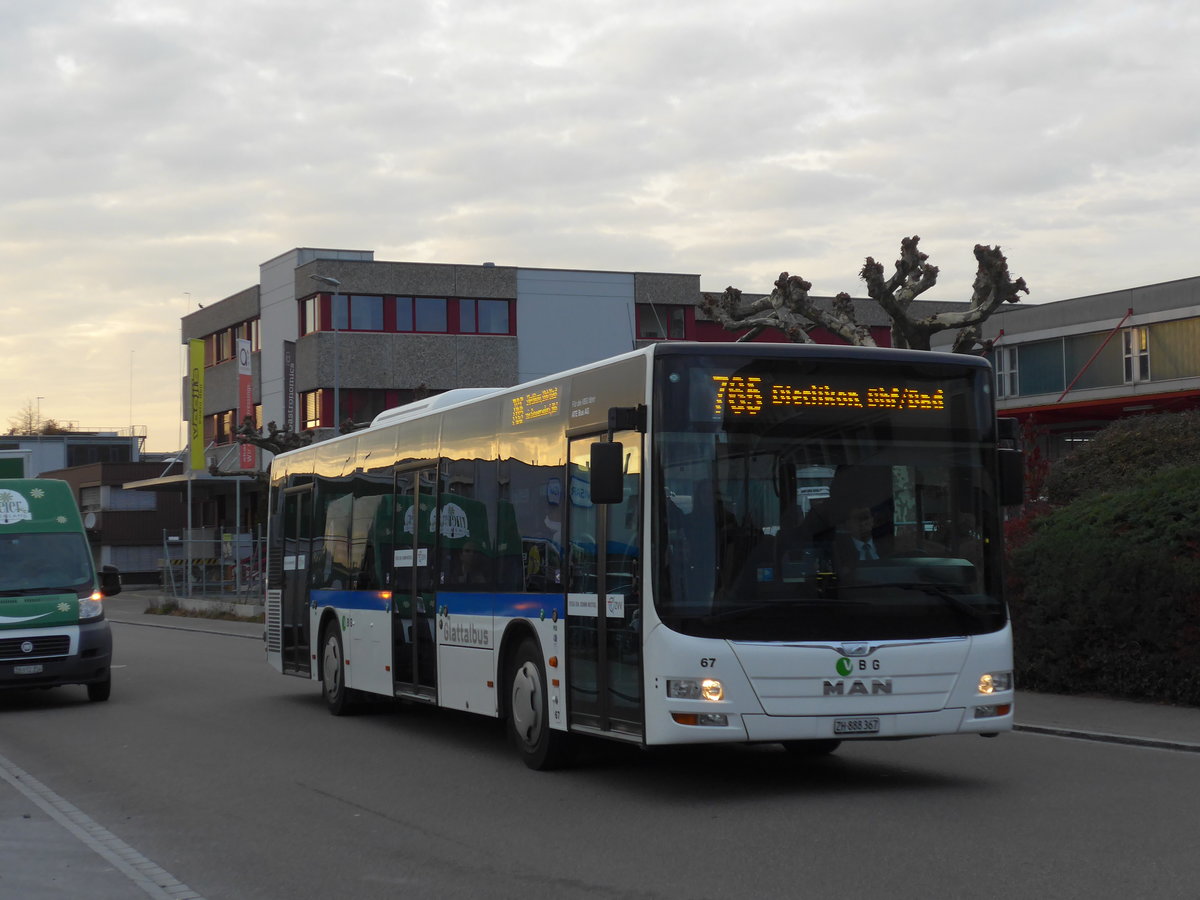 (176'574) - ATE Bus, Effretikon - Nr. 67/ZH 888'367 - MAN am 4. November 2016 in Kloten, EvoBus