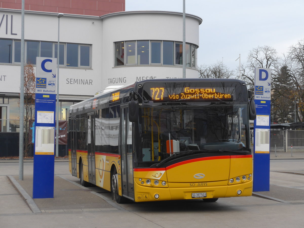 (176'716) - Schmidt, Oberbren - SG 397'503 - Solaris am 23. November 2016 beim Bahnhof Wil