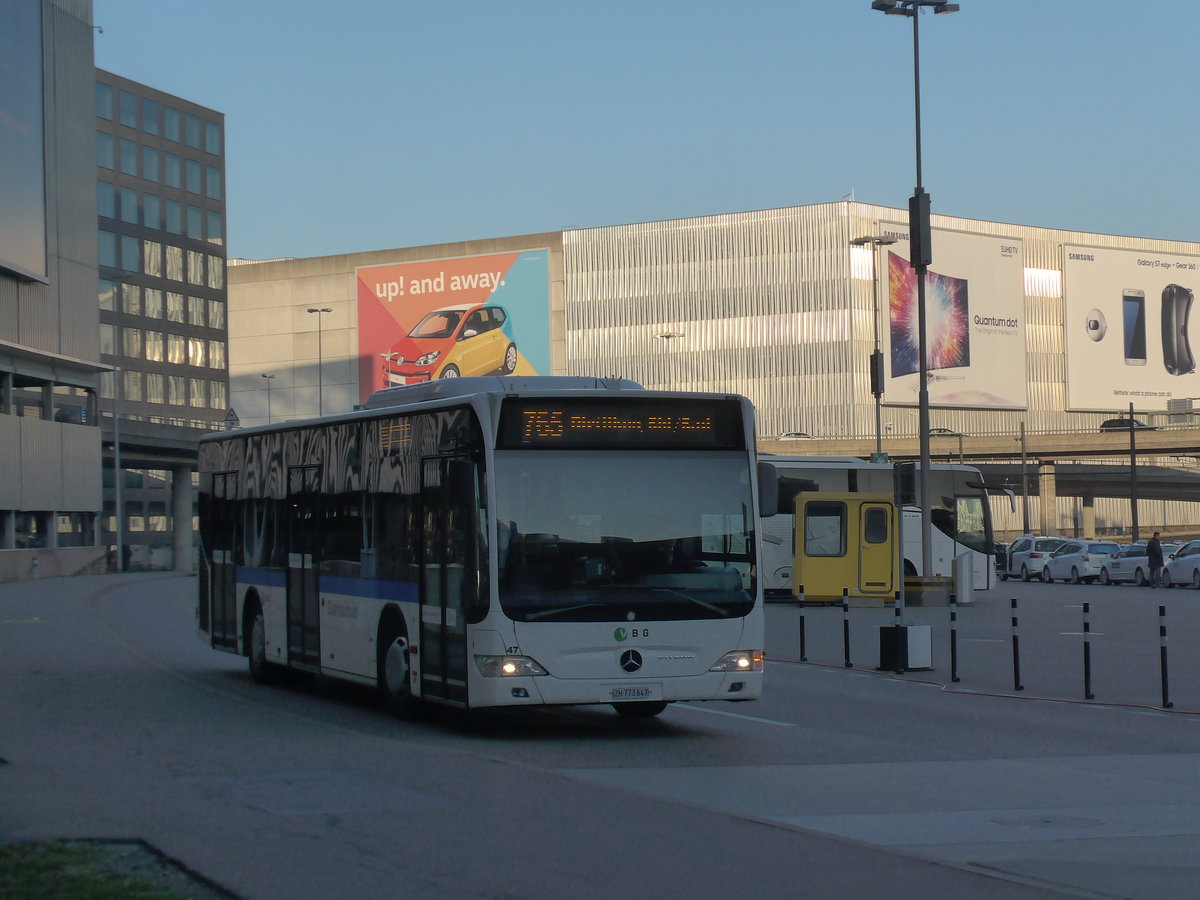 (176'975) - ATE Bus, Effretikon - Nr. 47/ZH 773'647 - Mercedes am 6. Dezember 2016 in Zrich, Flughafen