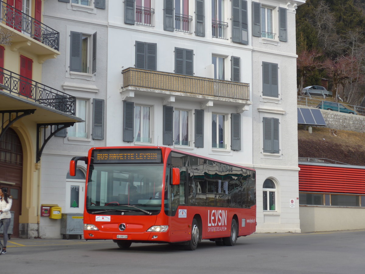(177'595) - Leysin-Excursions, Leysin - VD 398'538 - Mercedes(ex Imfeld, D-Landstuhl) am 2. Januar 2017 beim Bahnhof Leysin-Feydey