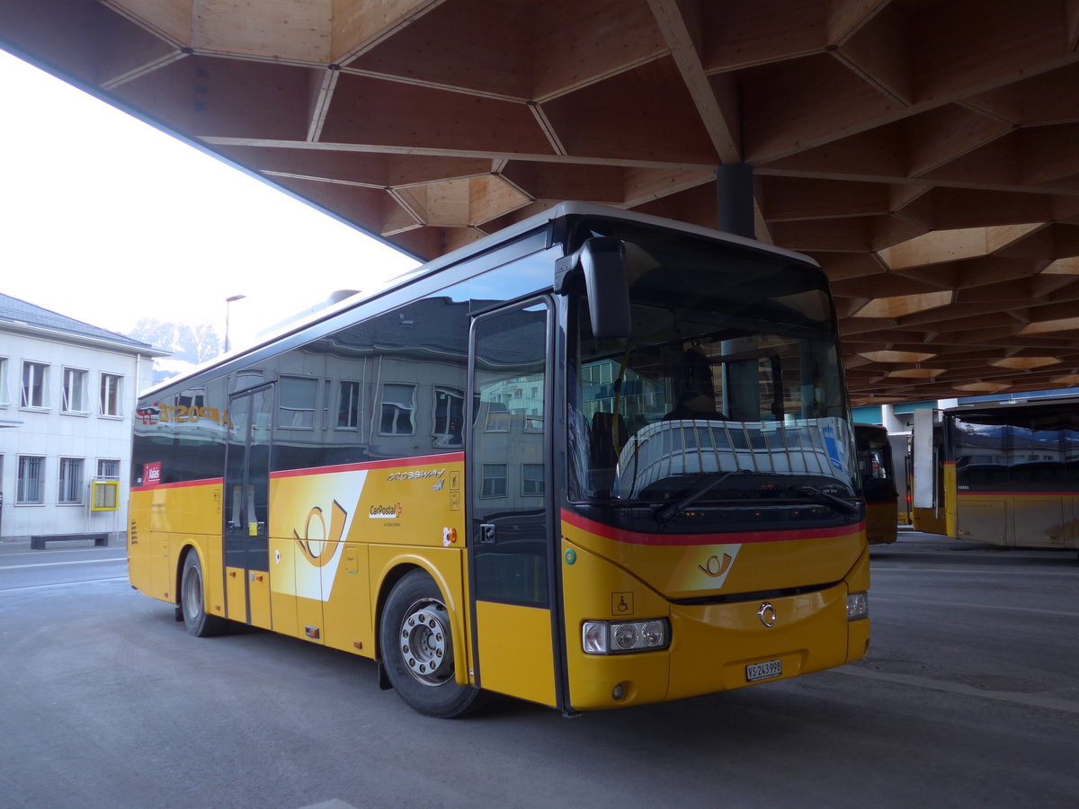 (178'168) - Buchard, Leytron - VS 243'998 - Irisbus am 28. Januar 2017 beim Bahnhof Sion
