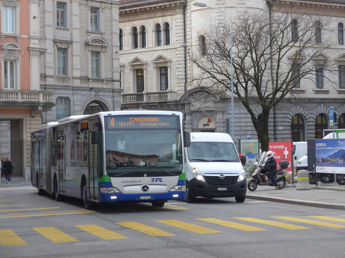 (178'283) - TPL Lugano - Nr. 416/TI 140'782 - Mercedes am 7. Februar 2017 in Lugano, Centro