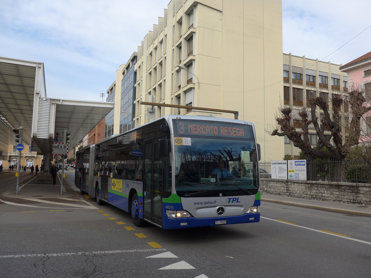 (178'289) - TPL Lugano - Nr. 405/TI 75'597 - Mercedes am 7. Februar 2017 in Lugano, Centro