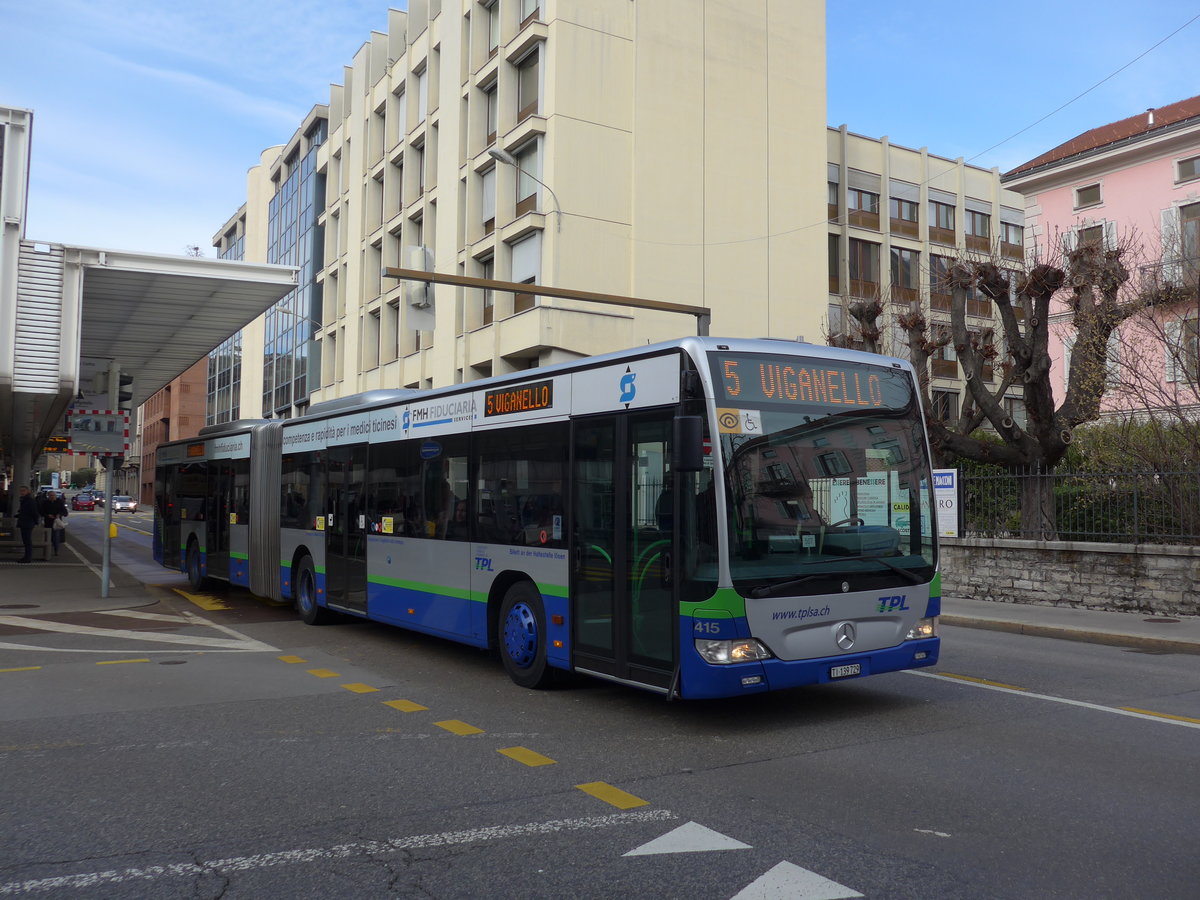 (178'298) - TPL Lugano - Nr. 415/TI 139'729 - Mercedes am 7. Februar 2017 in Lugano, Centro