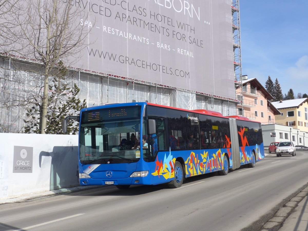 (178'396) - SBC Chur - Nr. 99/GR 156'999 - Mercedes am 9. Februar 2017 beim Bahnhof St. Moritz