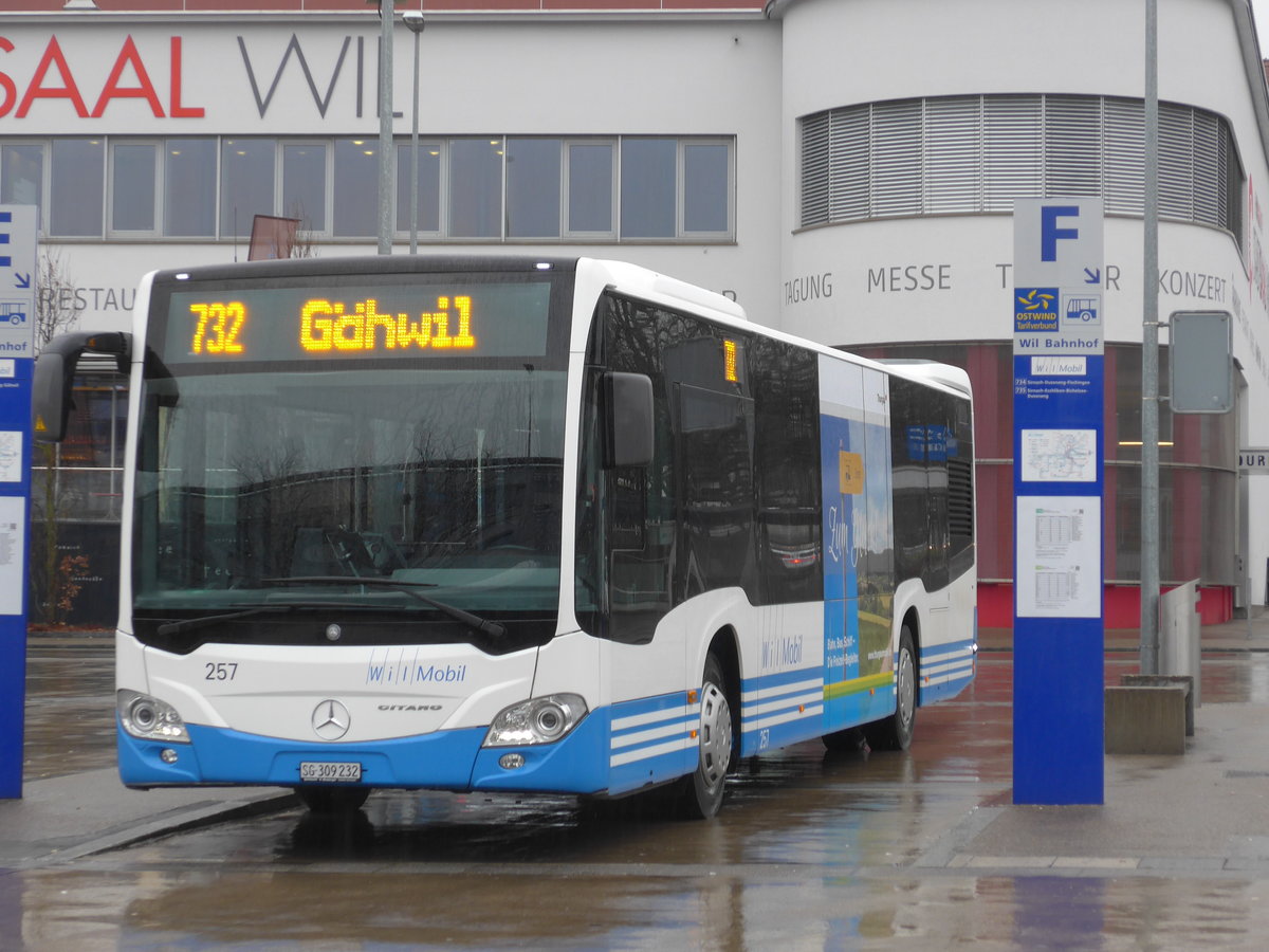 (178'523) - WilMobil, Wil - Nr. 257/SG 309'232 - Mercedes am 17. Februar 2017 beim Bahnhof Wil