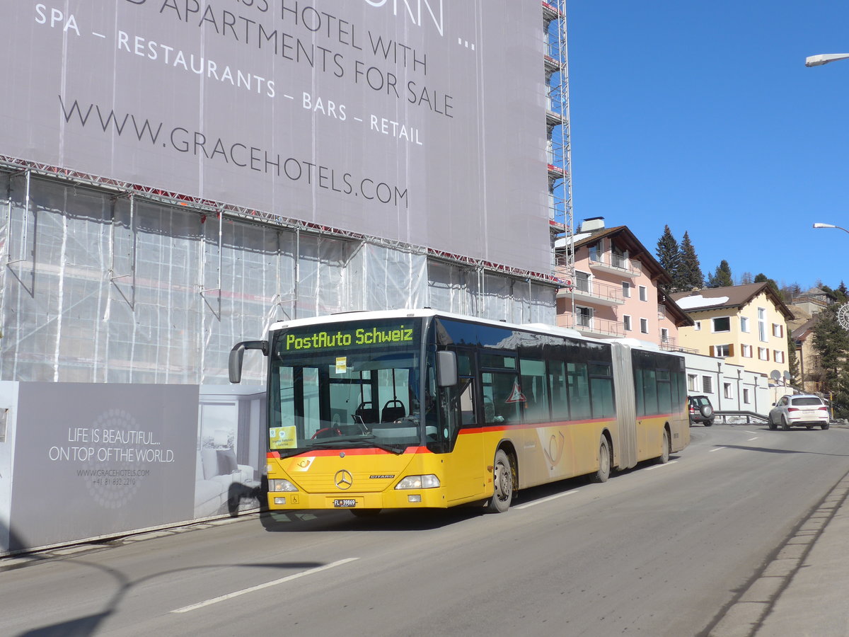 (178'618) - Aus Liechtenstein: Marxer, Mauren - FL 39'869 - Mercedes (ex PostAuto Bern Nr. 636; ex P 27'011) am 18. Februar 2017 beim Bahnhof St. Moritz
