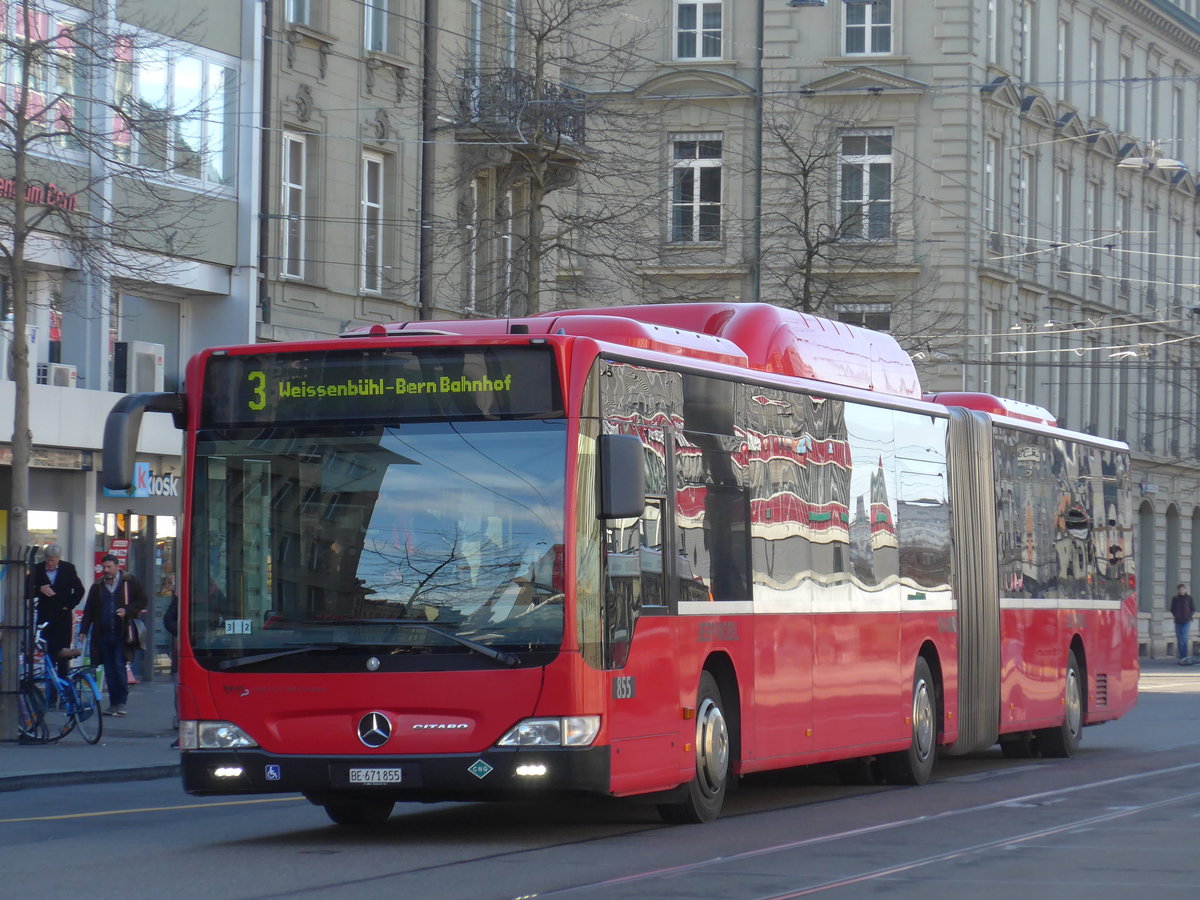 (178'707) - Bernmobil, Bern - Nr. 855/BE 671'855 - Mercedes am 20. Februar 2017 beim Bahnhof Bern