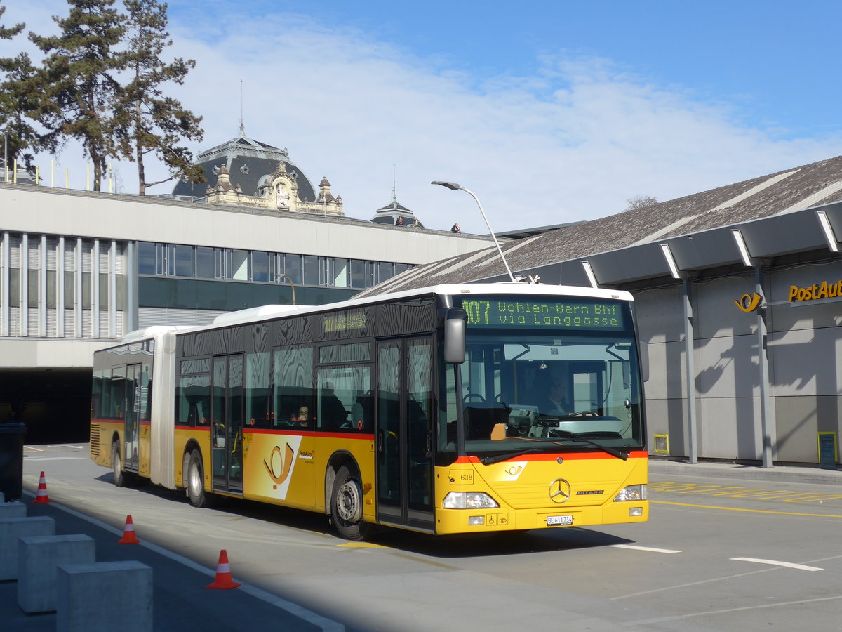 (178'713) - PostAuto Bern - Nr. 638/BE 611'734 - Mercedes am 20. Februar 2017 in Bern, Postautostation