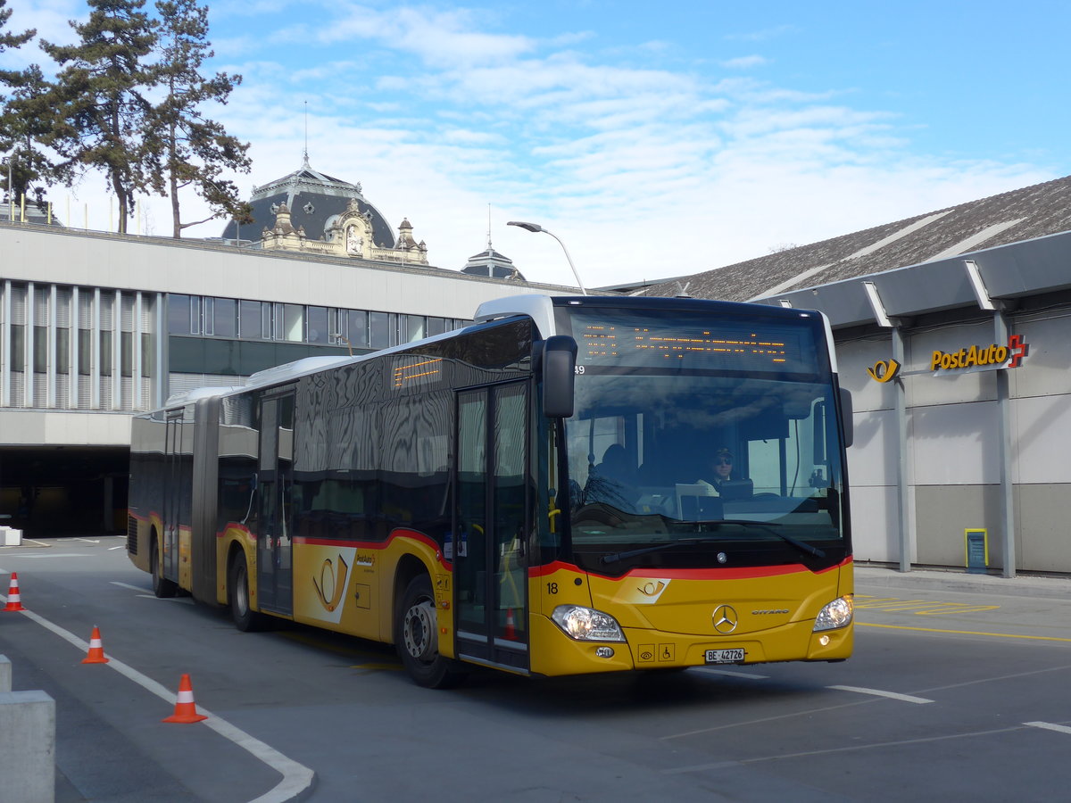 (178'723) - Steiner, Ortschwaben - Nr. 18/BE 42'726 - Mercedes am 20. Februar 2017 in Bern, Postautostation