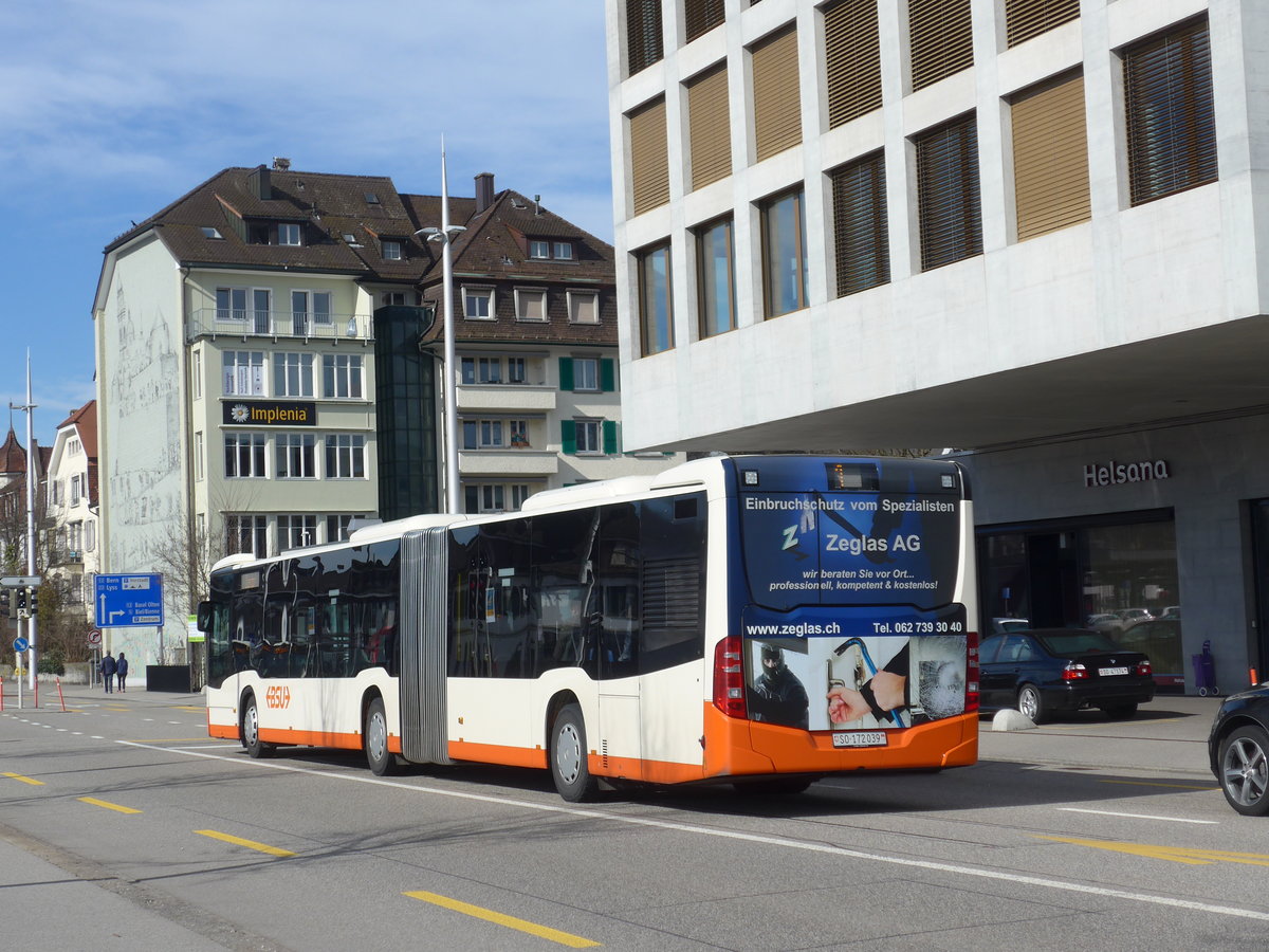 (178'816) - BSU Solothurn - Nr. 39/SO 172'039 - Mercedes am 4. Mrz 2017 beim Hauptbahnhof Solothurn