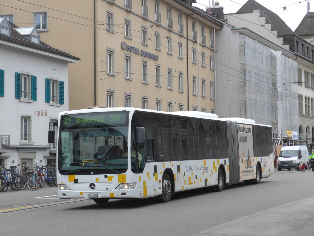 (179'049) - SB Schaffhausen - Nr. 6/SH 12'506 - Mercedes am 20. Mrz 2017 beim Bahnhof Schaffhausen