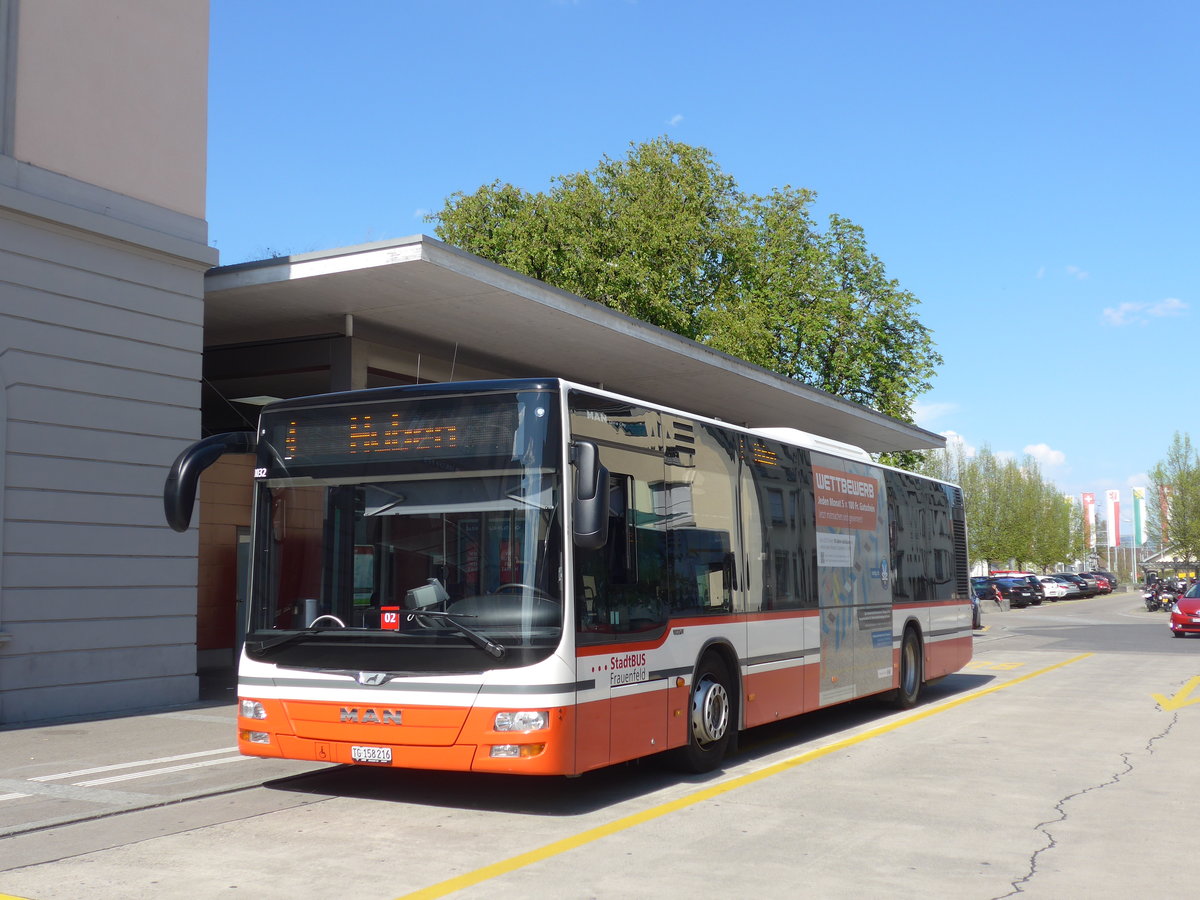 (179'516) - PostAuto Ostschweiz - TG 158'216 - MAN am 10. April 2017 beim Bahnhof Frauenfeld