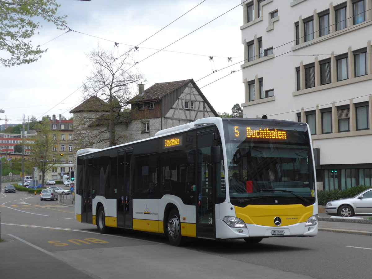 (179'685) - VBSH Schaffhausen - Nr. 31/SH 38'031 - Mercedes am 17. April 2017 beim Bahnhof Schaffhausen