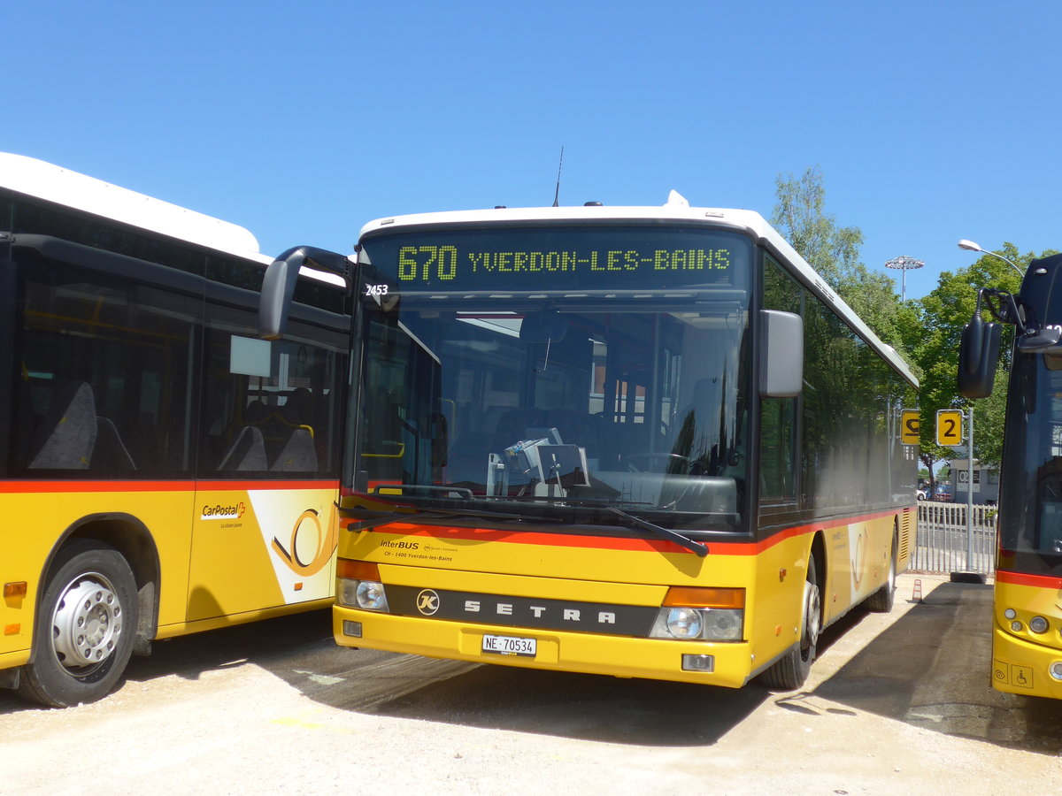 (179'849) - Interbus, Yverdon - Nr. 54/NE 70'534 - Setra (ex CarPostal Ouest; ex P 25'645) am 29. April 2017 in Yverdon, Postgarage (Einsatz PostAuto)