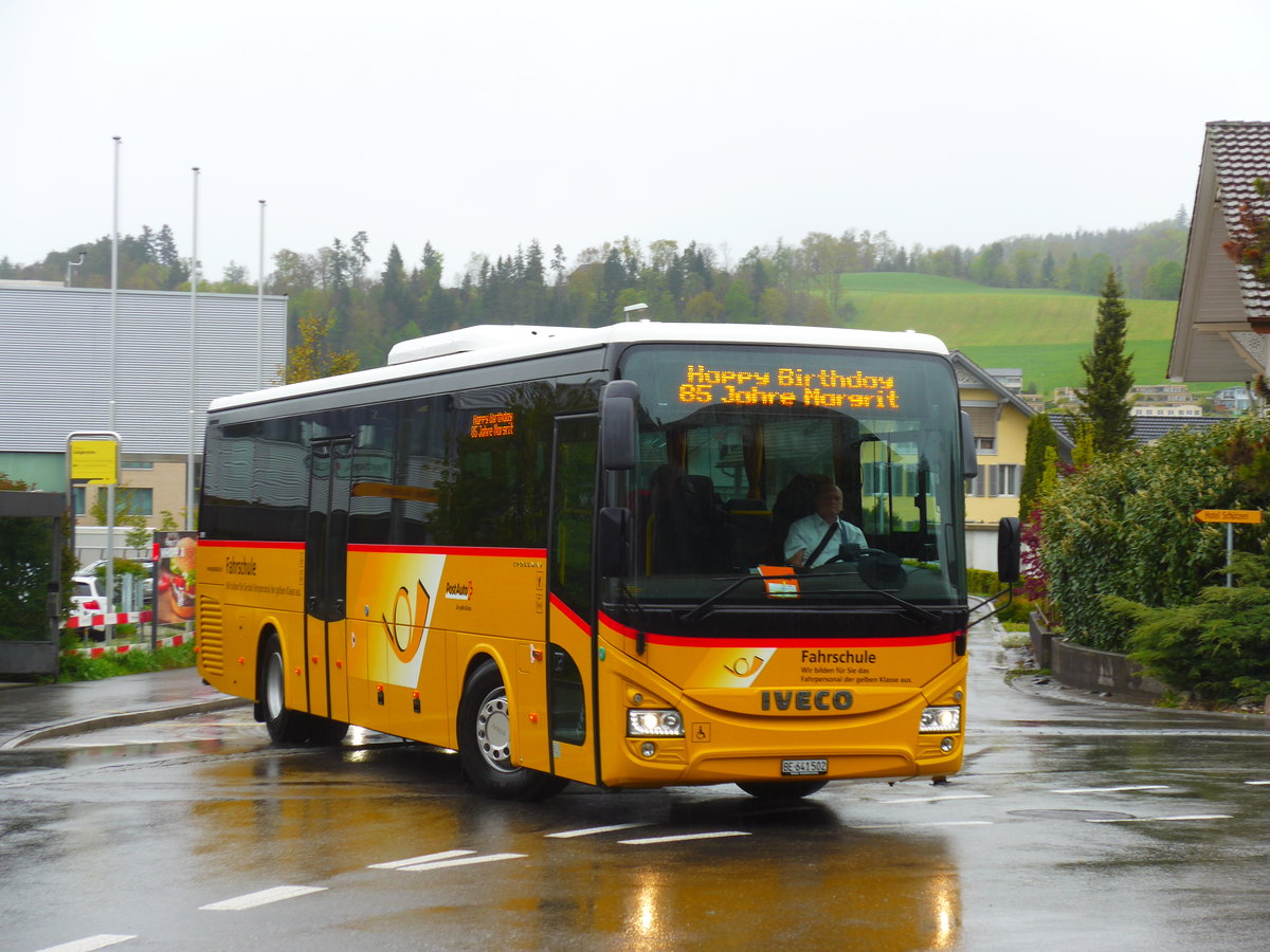 (179'976) - PostAuto Bern - BE 641'502 - Iveco am 1. Mai 2017 in Steffisburg, Zulgbrcke
