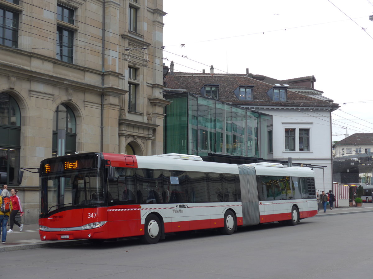 (180'169) - SW Winterthur - Nr. 347/ZH 766'347 - Solaris am 20. Mai 2017 beim Hauptbahnhof Winterthur