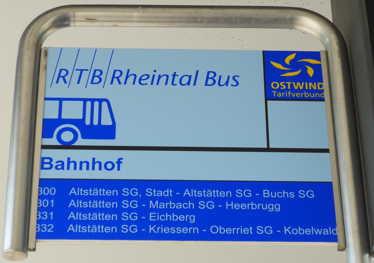 (180'252) - RTB-Haltestellenschild - Altsttten, Bahnhof - am 21. Mai 2017